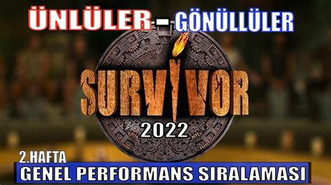survivor 2022 performans siralamasi